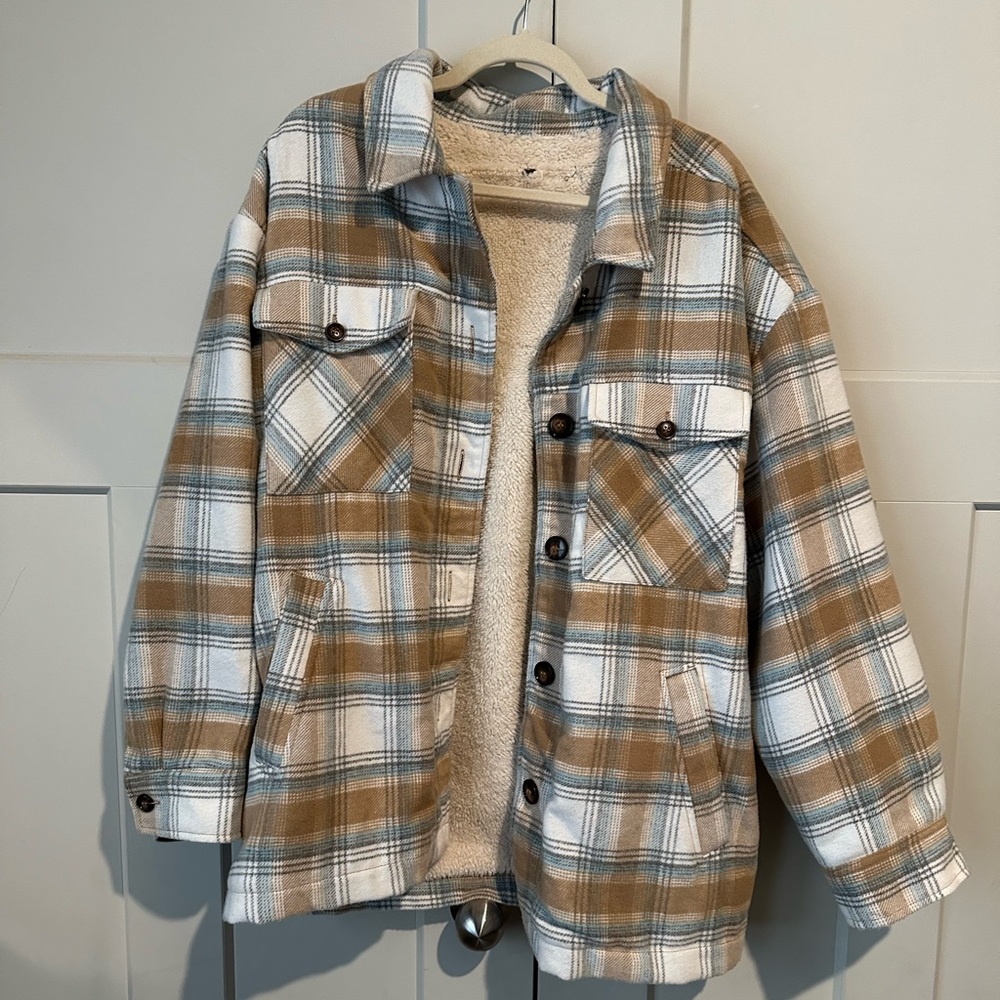 Fleece lined flannel jacket